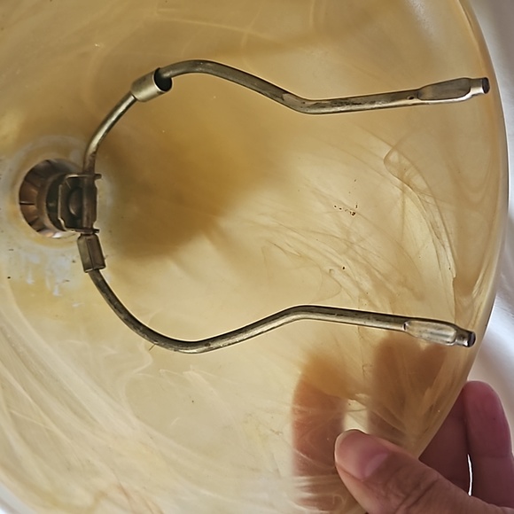 11950s WESCAL marked Glass Table Lamp Shade With cast brass hop knob RARE FIND - Picture 5 of 7